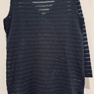 Talbots Black Stripe Swim Coverup Size XL